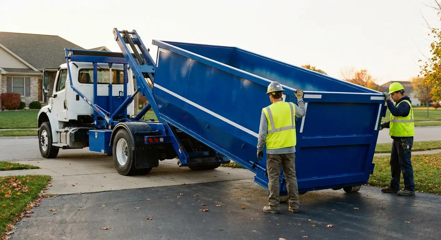 Roll-off dumpster delivery truck in Chandler, AZ