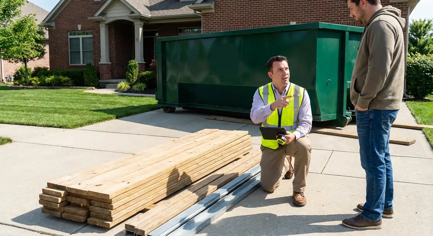 Dumpster rental delivery truck in Chandler