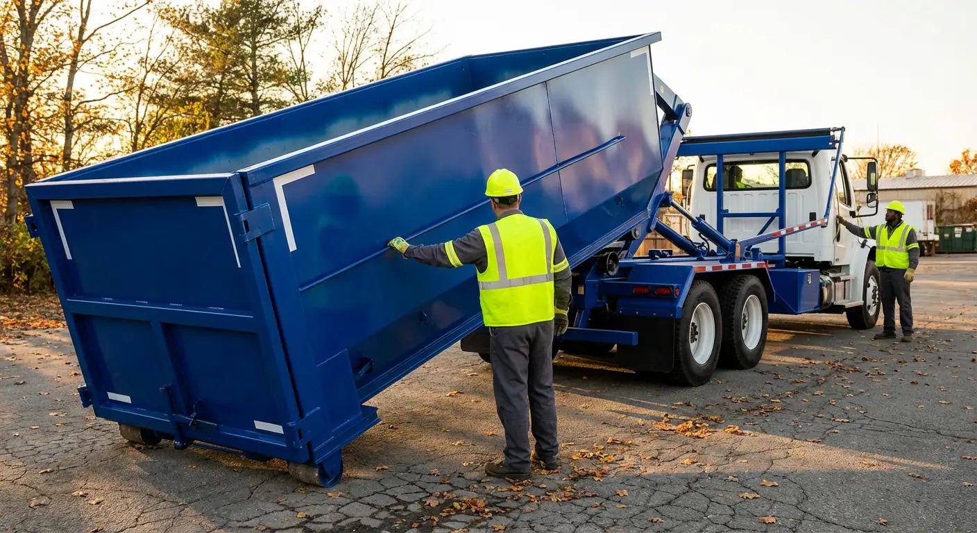 Commercial roll-off dumpster delivery truck in Chandler, AZ