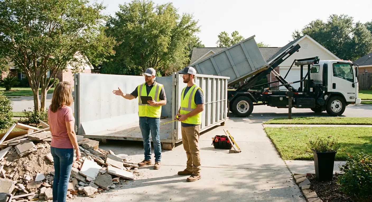 East Valley Dumpster Rental dumpster delivery truck in Chandler, AZ