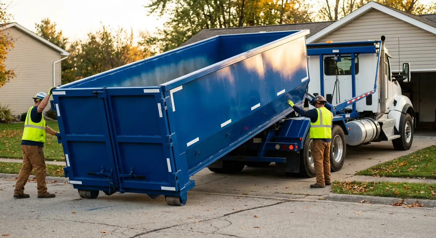 Roll-off dumpster delivery truck in Chandler, AZ
